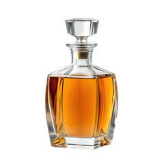 Amber Elixir in Elegant Decanter on transparent