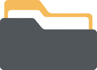 A simple illustration of two stacked folders, one atop the other, represented by flat, colored shapes.