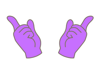 指差している手　紫色