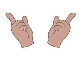 指差している手　茶色