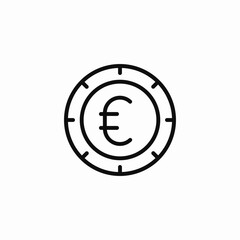 euro currency flat icon sign vector