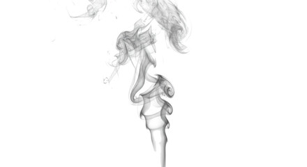Graceful wisps of grey smoke rising and swirling elegantly.