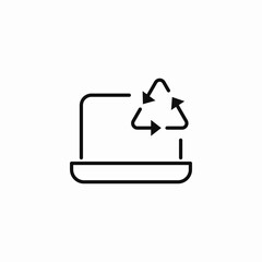laptop recycle symbol icon sign vector
