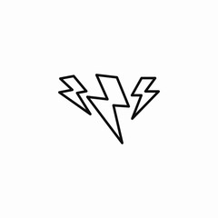 multiple lightning bolts icon sign vector