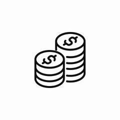two coin stacks icon sign vector