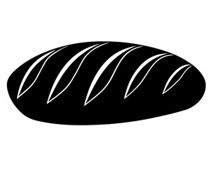 Bread loaf vector silhouette illustration isolated on white background