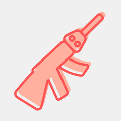 Icon gun. Military and war elements. Icon in two tone style.