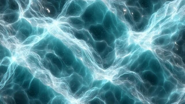 Bright electric energy flows in a layered wave pattern over a dark background, representing electricity, futuristic motion, and high-tech lighting effects