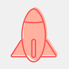 Icon rocket. Military and war elements. Icon in two tone style.