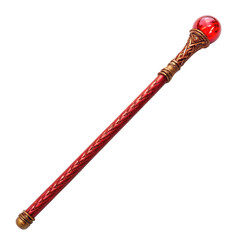 Mystical Red Gem Staff on transparent 