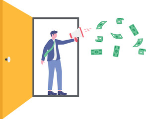 Referral marketing, investment or profit opportunity, salesman or marketing campaign promotion
