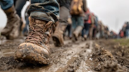 Farmer boots stomping protest ground, agriculture demonstration, rural voice, activist march, farming rights event