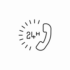 24 hour support icon sign vector