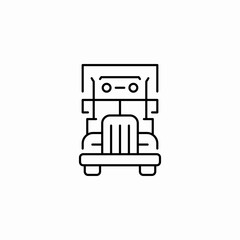 front view truck icon sign vector