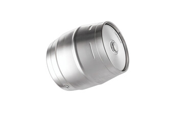 a metal barrel with a white background