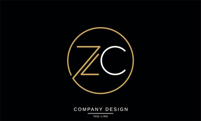 ZC, CZ, Z, C Abstract Letters Logo Monogram Design Font Icon Vector
