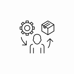 production management system icon sign vector