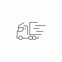 speeding delivery van icon sign vector