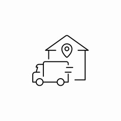 warehouse truck logistics icon sign vector