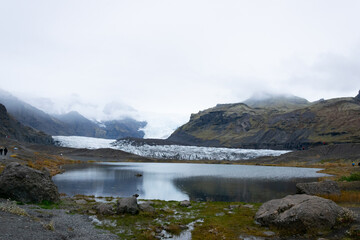 Svínafellsjökull is a glacial tongue of Vatnajökull, known for deep crevasses, blue ice, and...