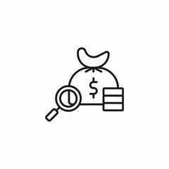 money investigation finance icon sign vector