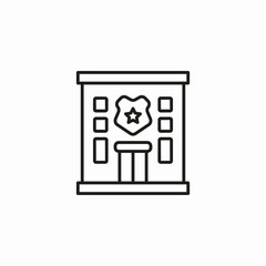 police station building icon sign vector