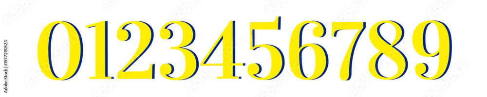 Fototapete abstract black art numbers 0 1 2 3 4 5 6 7 8 9 design geometric shapes white background zero to nine