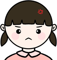 화난 소녀 일러스트