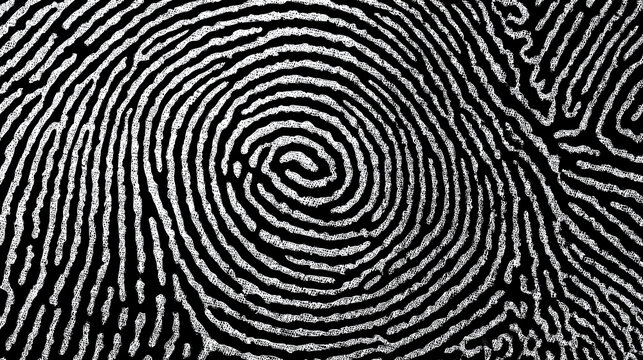 Abstract black and white wave squiggle doodle fingerprint style maze pattern background banner. Black and white abstract textured background. Fingerprint Pattern background