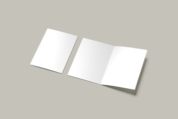A4 bifold brochure isolated on grey background