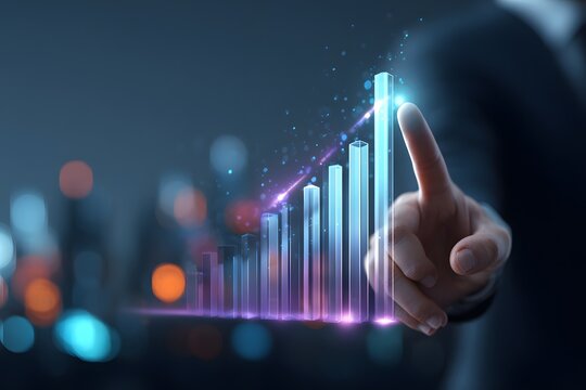 conceptual finance board with growth arrows and blank space.A 3D investment strategy board with  strategic markers, symbolizing the planning and execution of investment strategies.