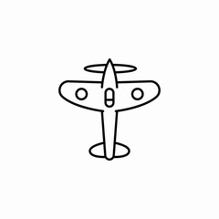 vintage propeller plane icon sign vector