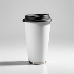 Realistic blank travel mug centered on white background with clean lighting and modern minimalist look.