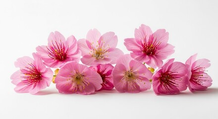 Fototapeta premium pink flowers on white background