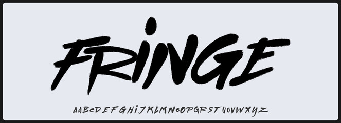 Brush vector font with texture. Creative hand drawn uppercase. Classic lettering fashion designs Typography script decorative vintage concept vector illustration