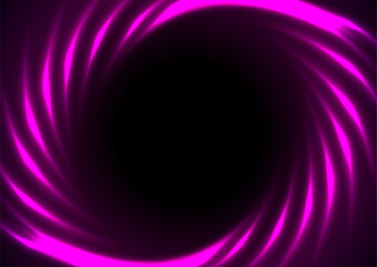 Purple violet neon curved spiral wavy lines abstract technology background. Futuristic glowing vector design