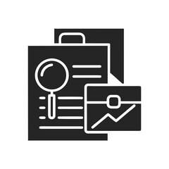 Case study icon vector silhouette illustration isolated on white background