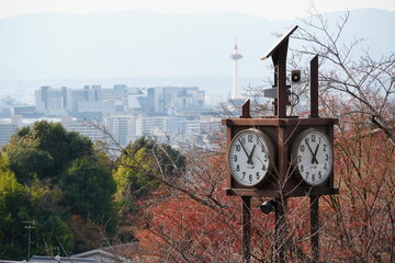 clock in the city of Kyoto
