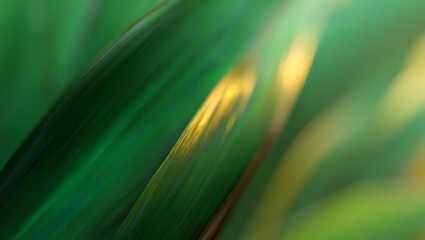 Lush green foliage with golden light accents nature abstract