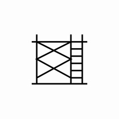 building scaffold structure icon sign vector