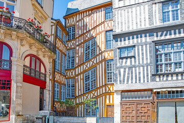 Rouen Fachwerkhäuser,  Normandie,  Frankreich 