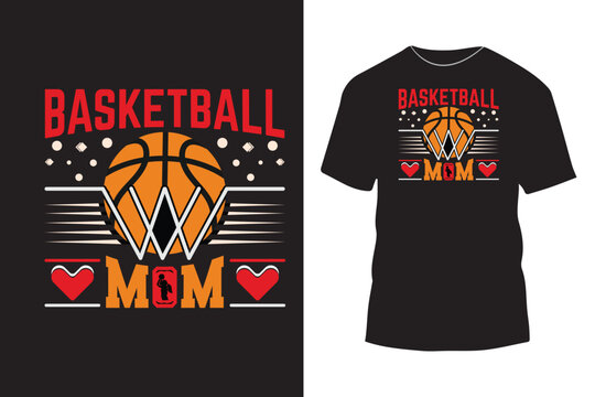 Basketball mom typography t shirt design with simple graphics