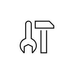 wrench hammer tools icon sign vector