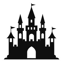 Obraz premium Castle vector silhouette illustration isolated on white background