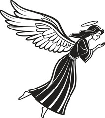 A dynamic vector illustration of a cartoon eagle in flight, showcasing its majestic wings and wild nature