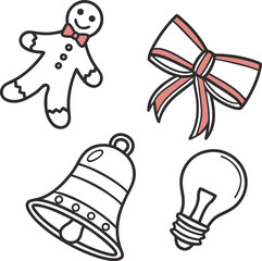 A festive vector illustration featuring a set of Christmas bells, perfect for holiday decoration and celebration