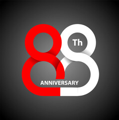 Vector abstract, modification 88 number for anniversary symbol or icon.