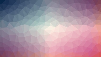 Abstract triangular gradient blending navy blue, cream white, and coral pink