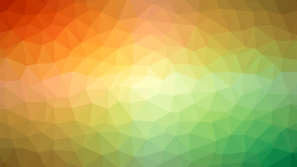 Triangular gradient background from autumn orange to spring green