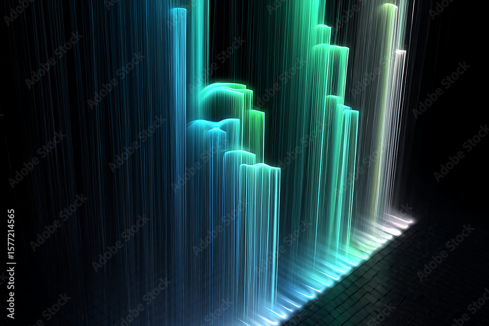 Poster a mesmerizing display of vibrant, cascading light creates an abstract and futuristic background, per